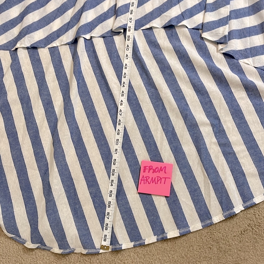 NEW Cosygal Striped High-Low Maxi Dress, Bandage Dress, Backless, Blue/White MED - Picture 5 of 13